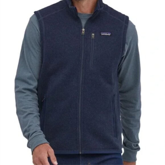 Patagonia blue zip front sleeveless men's vest